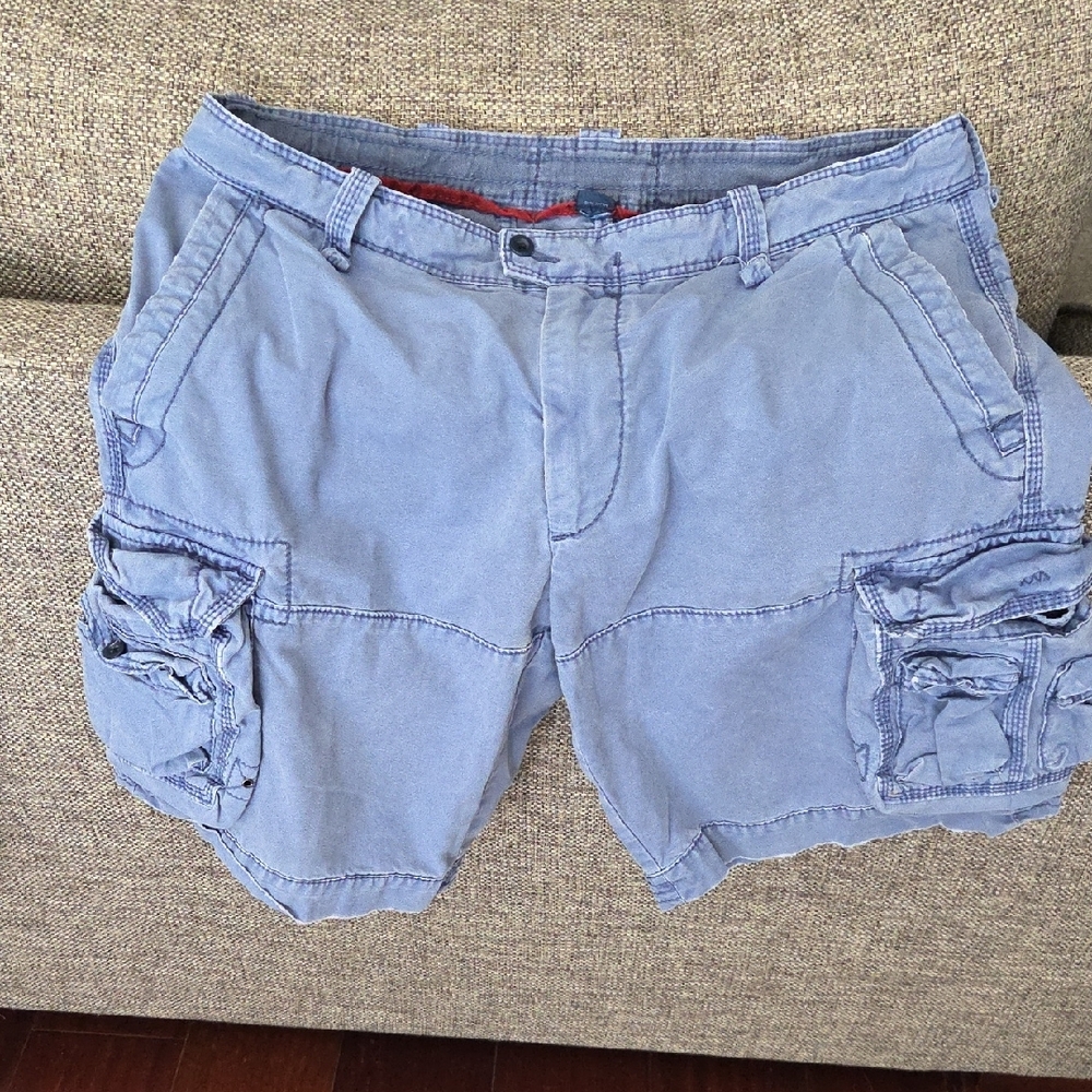 Ralph Lauren Blue Cargo Shorts with Flat-Front Design